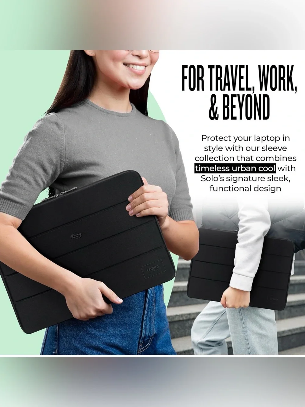 Solo New York 15.6” Bond Laptop Sleeve Black NWT